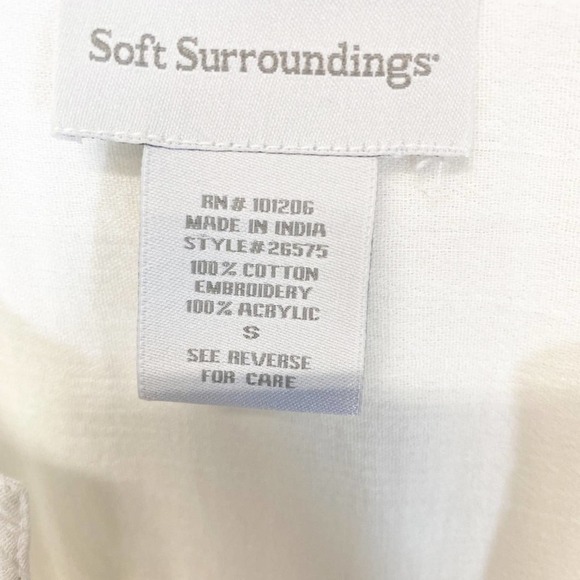 Soft Surroundings White/Cream Embroidered Swim Suit Cover Up Dress Cotto… - Picture 7 of 10